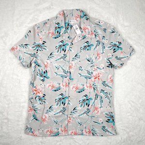 Gap Shirt Men Short Sleeve Hawaiian Button Down Shirt